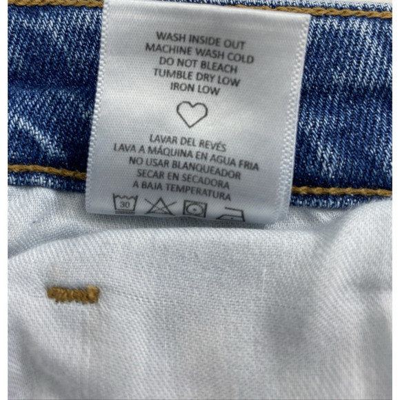 Cello Jeans Juniors Size 11 Destroyed Raw Hem Medium Wash Denim Straight Hi Rise - Picture 5 of 14